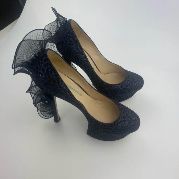 Nicholas Kirkwood Snakeskin Ruffle Platforms - Picture 6 of 10